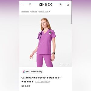 Figs Magenta Catarina Scrub Top